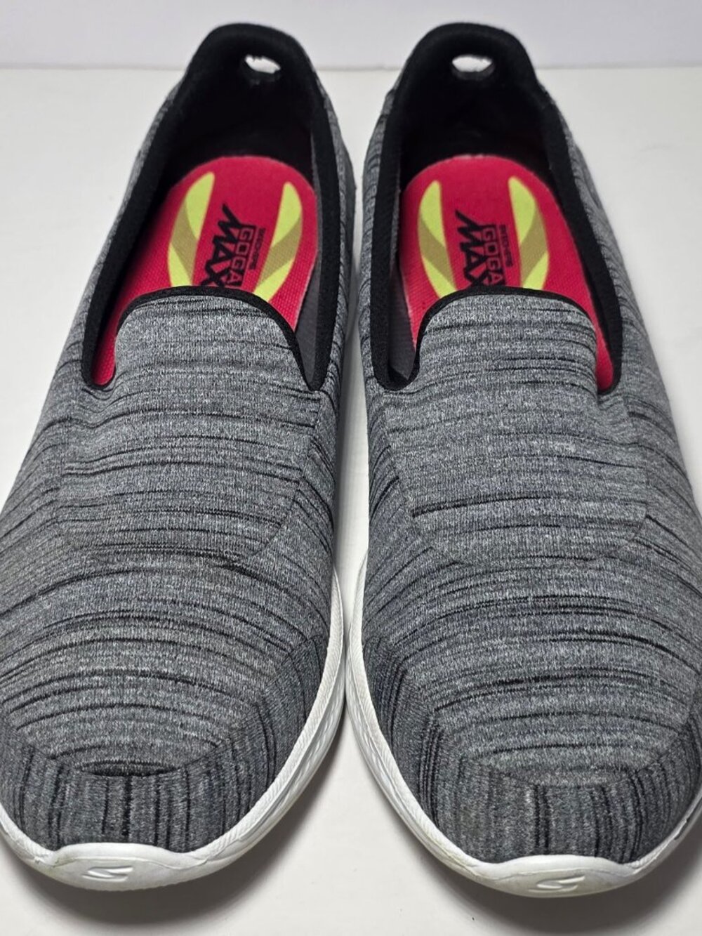 Skechers Goga Max Womens Gray Casual Slipon Shoes Size 7.5